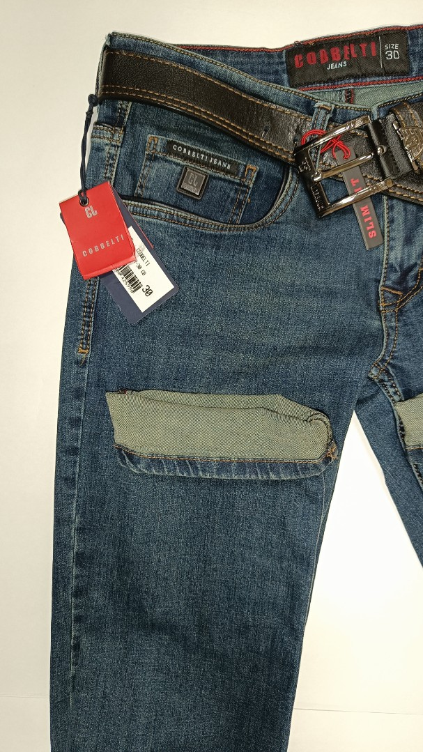 Мужские джинсы COBBELTI  1077 прямые синие арт. 1077cobelti